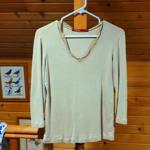 Tan 3/4 sleeve top